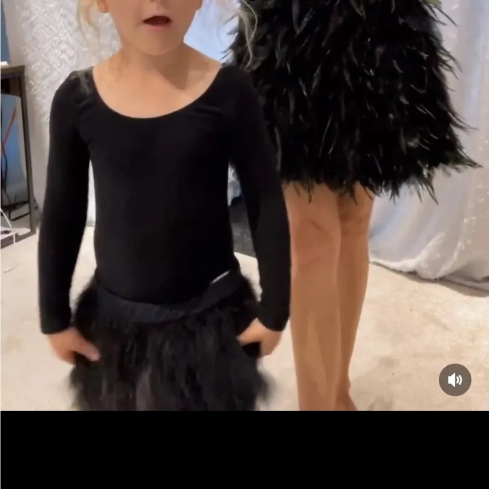 Girls Black Feather Skirt